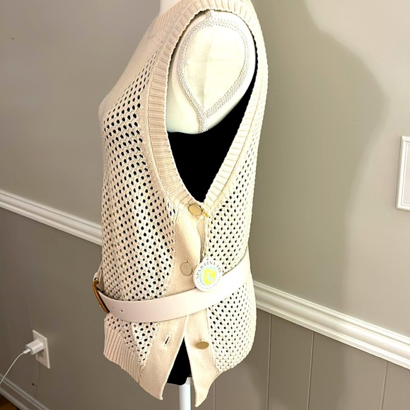 Spartina 449 Anette Sweater Vest Sand Dollar. NWT - Picture 4 of 5